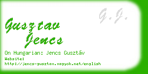 gusztav jencs business card