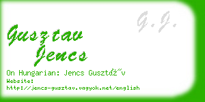 gusztav jencs business card